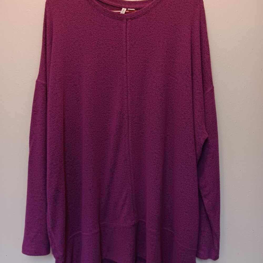 Women's Long Sleeve Plus Size Light Sweater Pink 18/20